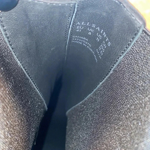 All Saints Sahara Snakeskin Embossed Suede Bootie Size 11 - Picture 11 of 11